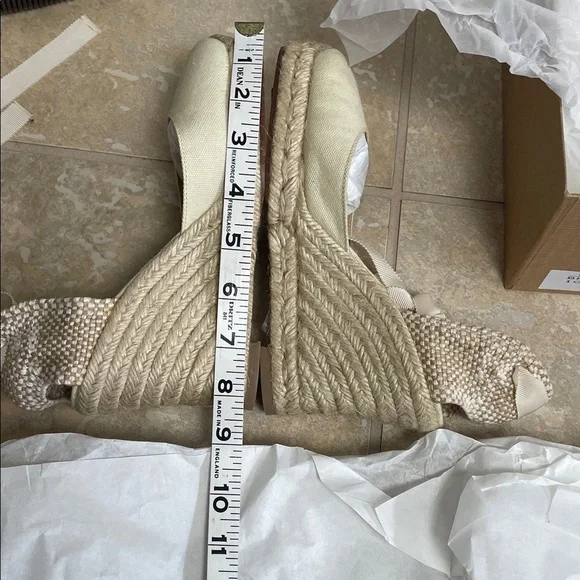 New Christian Louboutin Brigitte Cream Espadrille 5 Wedges 35 - Picture 12 of 17